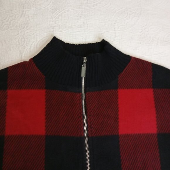 Le Moda Cape Coat Plaid Zipper Pockets & Ribbed Collar Womens Outerwear One Size - Picture 4 of 7